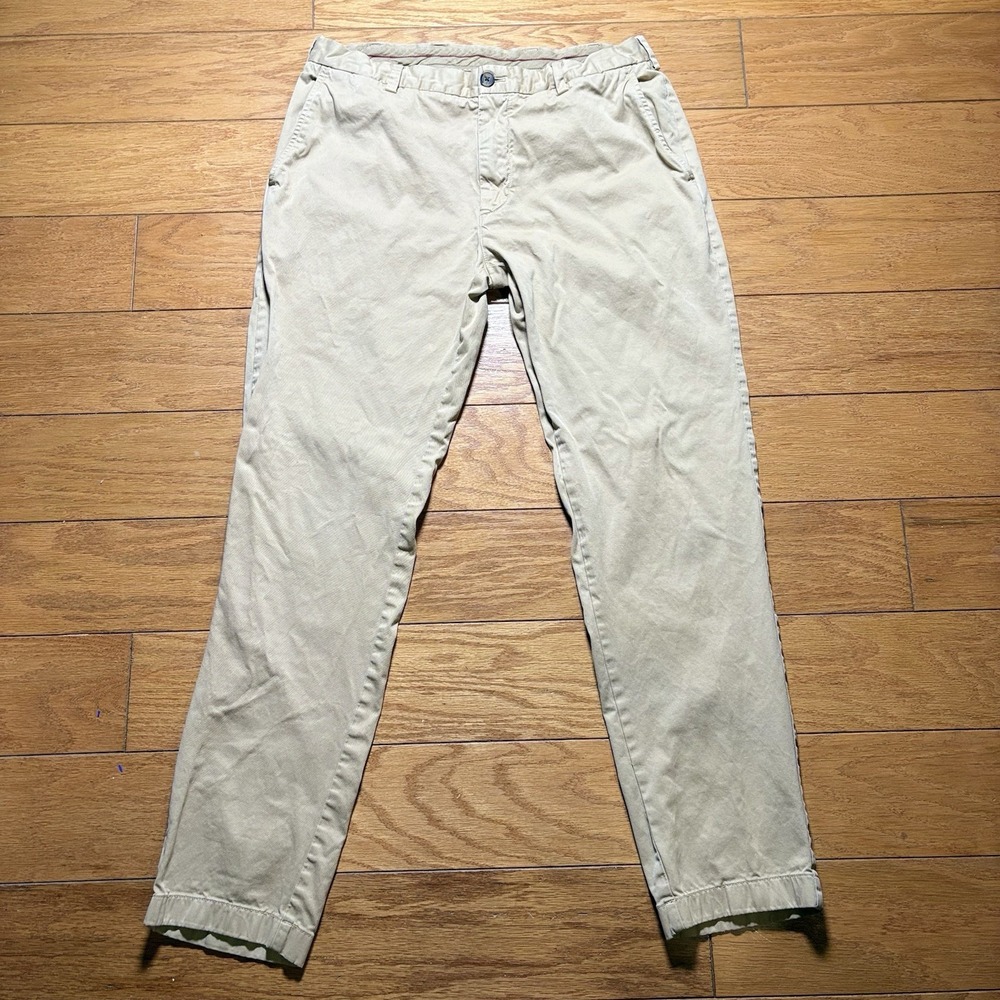 Brooks Brothers Red Fleece Pants Mens 36x32 Khaki Chino Stretch Classic Casual